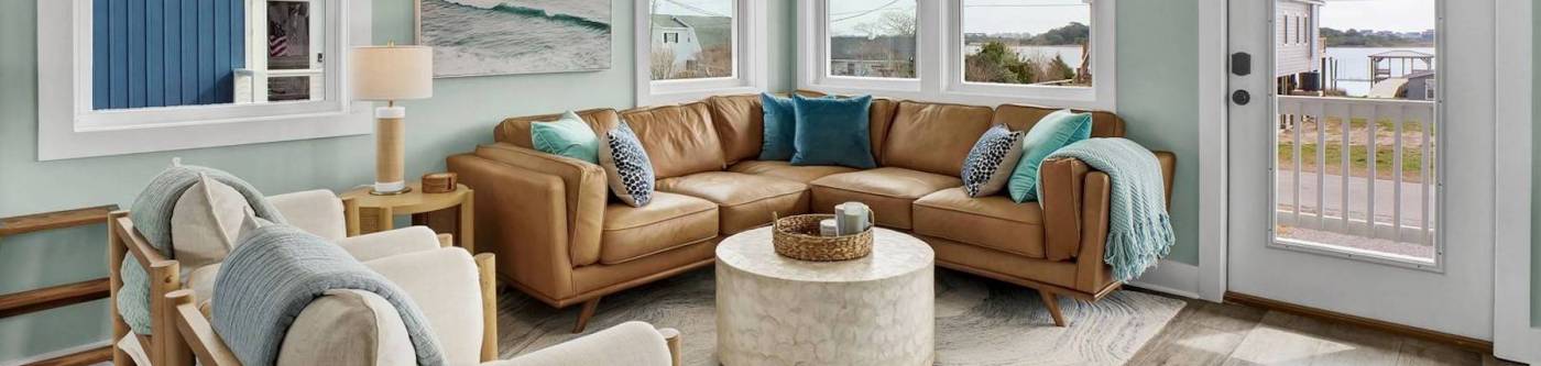 living room of vacation rental on Topsail Island